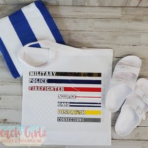 First responders flag cotton tote